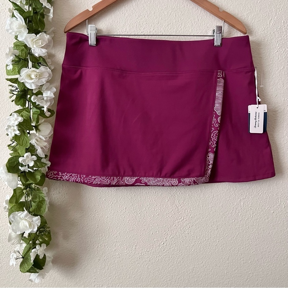 Tommy Bahama Dark Pink UPF 50 Golf Tennis Active Golf Skort Skirt - Picture 3 of 11